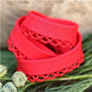 Bias Binding Christmas - Crochet Edge Red
